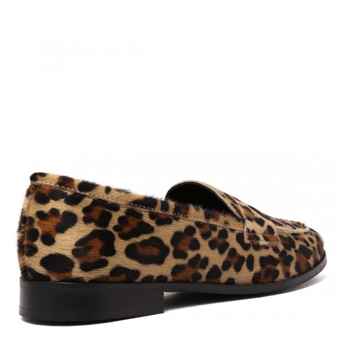 Le Noir Cortina Leopard Calf-hair Loafers