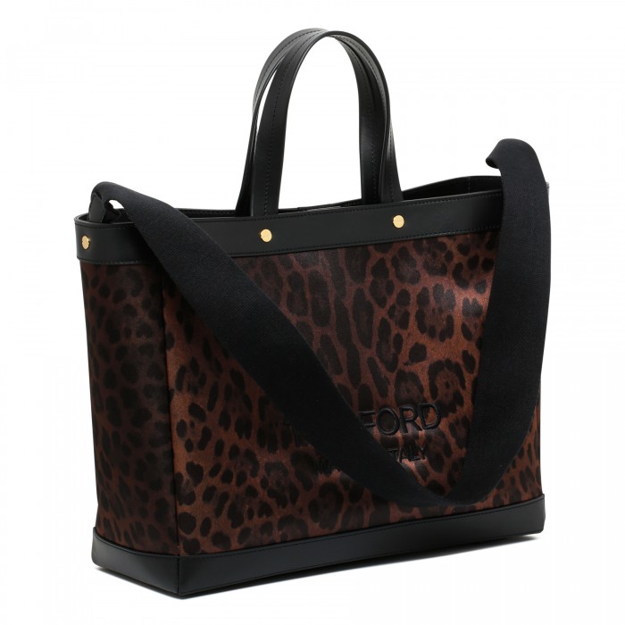 Le Noir Cortina Leopard Canvas Logo Tote Bag