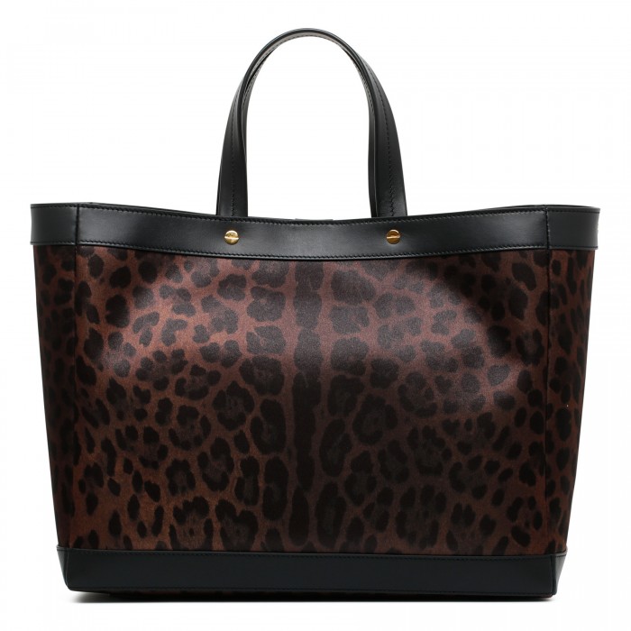 Le Noir Cortina Leopard Canvas Logo Tote Bag