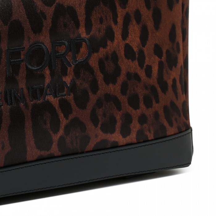 Le Noir Cortina Leopard Canvas Logo Tote Bag