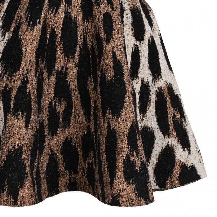 Le Noir Cortina Leopard Print Jacquard Dress