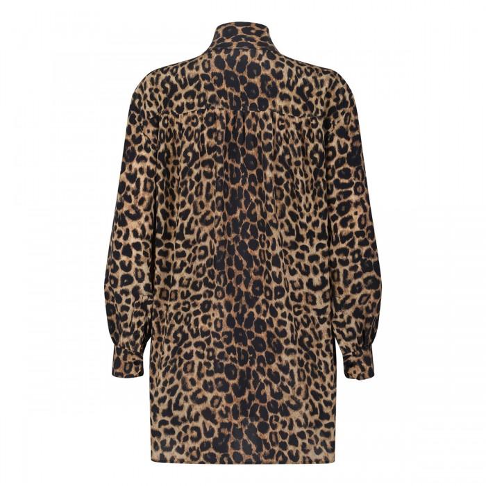 Le Noir Cortina Leopard Print Silk Mini Dress