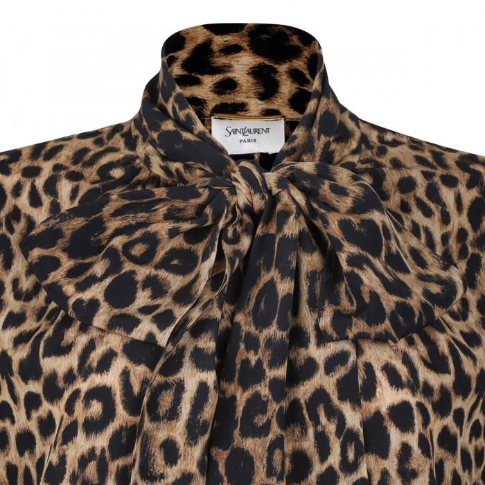 Le Noir Cortina Leopard Print Silk Mini Dress