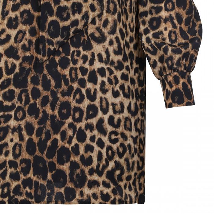 Le Noir Cortina Leopard Print Silk Mini Dress