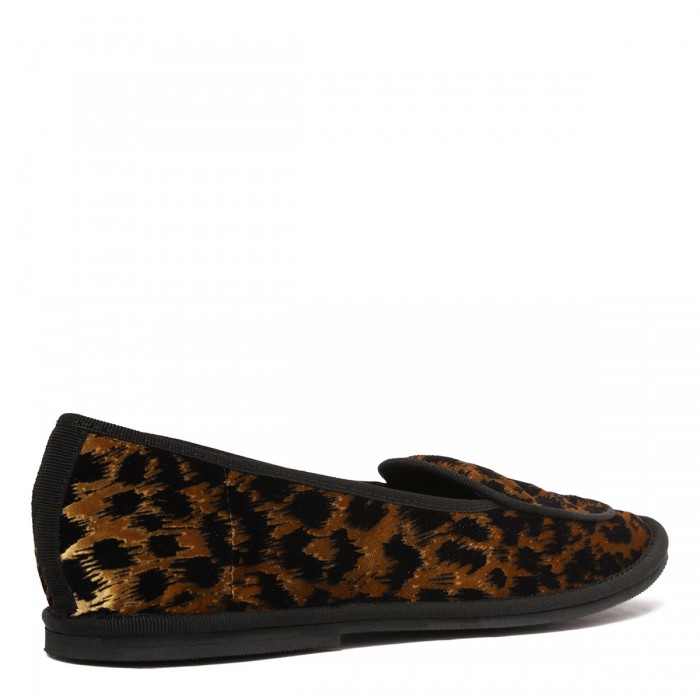 Le Noir Cortina Leopard Velvet Loafers