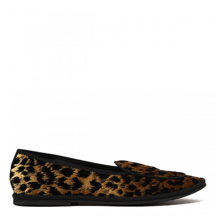 le noir cortina Leopard velvet loafers
