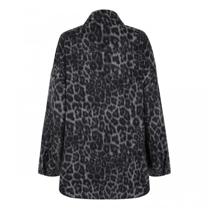 Le Noir Cortina Leopard Wool-blend Overshirt