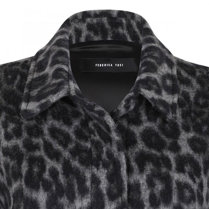 Le Noir Cortina Leopard Wool-blend Overshirt