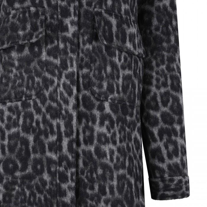 Le Noir Cortina Leopard Wool-blend Overshirt
