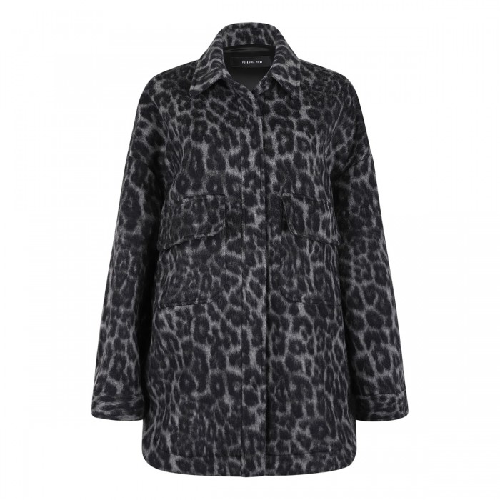 le noir cortina Leopard wool-blend overshirt