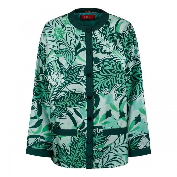 le noir cortina Ligea silk twill shirt-jacket