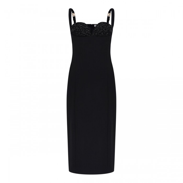 le noir cortina Lightweight crêpe fabric dress