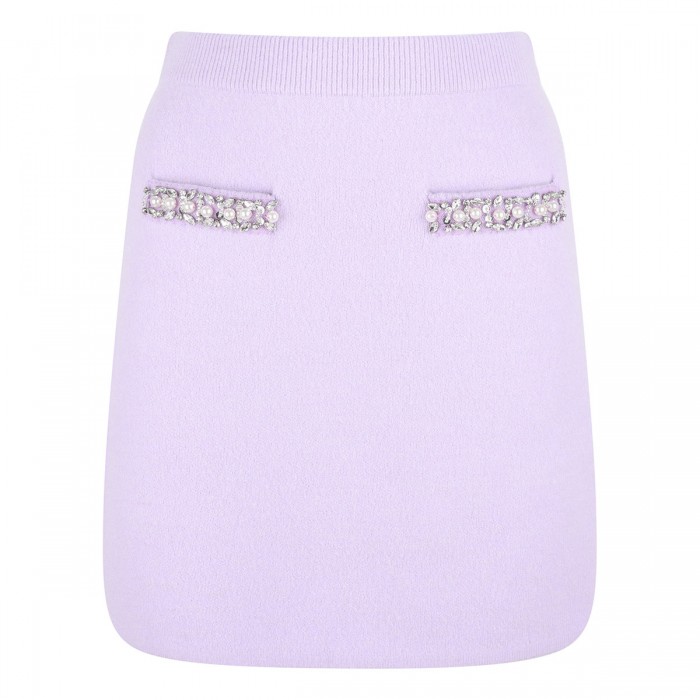 le noir cortina Lilac crystal trim skirt