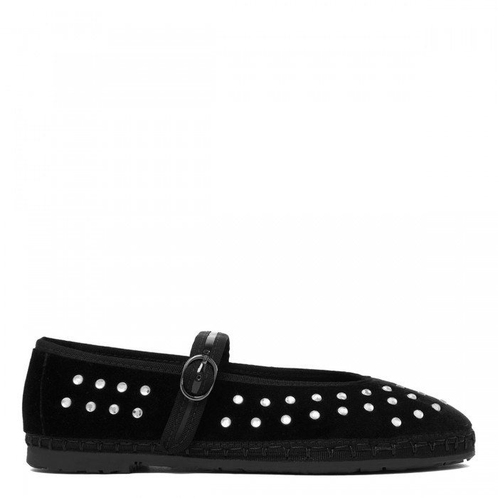 le noir cortina Mae crystal Mary Jane ballerinas