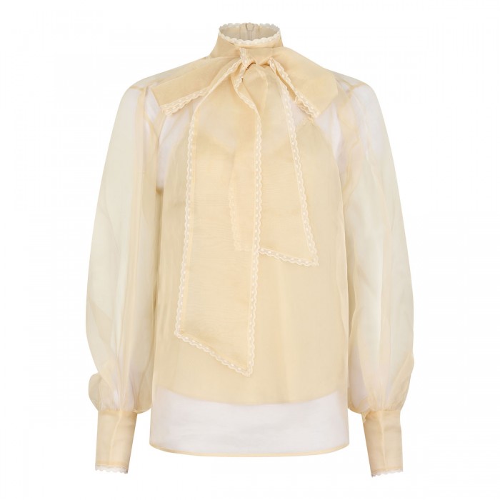 le noir cortina Memento organza blouse