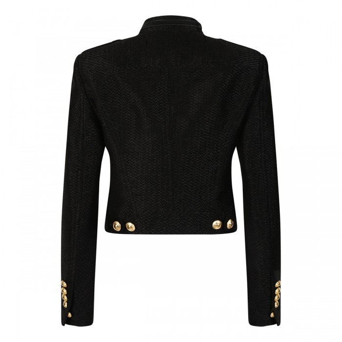 Le Noir Cortina Metallic Cropped Peacoat Jacket