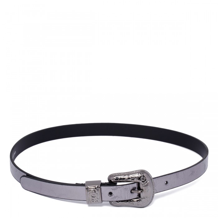 le noir cortina Metallic patent leather belt
