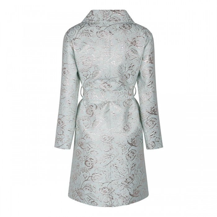Le Noir Cortina Mint Green Brocade Long Jacket