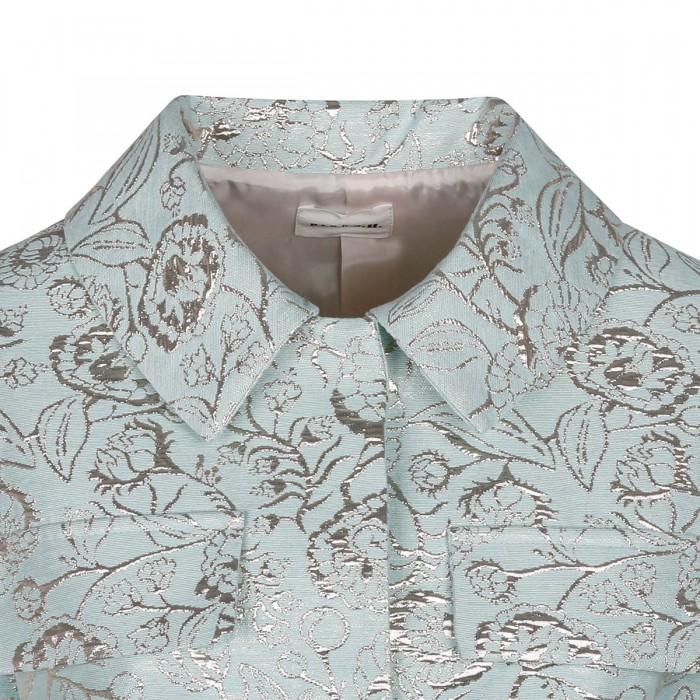 Le Noir Cortina Mint Green Brocade Long Jacket