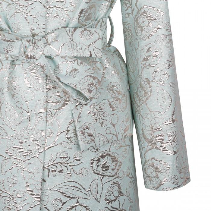 Le Noir Cortina Mint Green Brocade Long Jacket