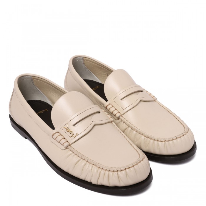 Le Noir Cortina Natural Smooth Leather Loafers