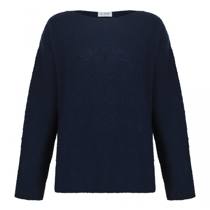 le noir cortina Navy virgin wool blend sweater