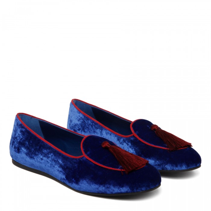 Le Noir Cortina Olimpia Blue Velvet Slip On