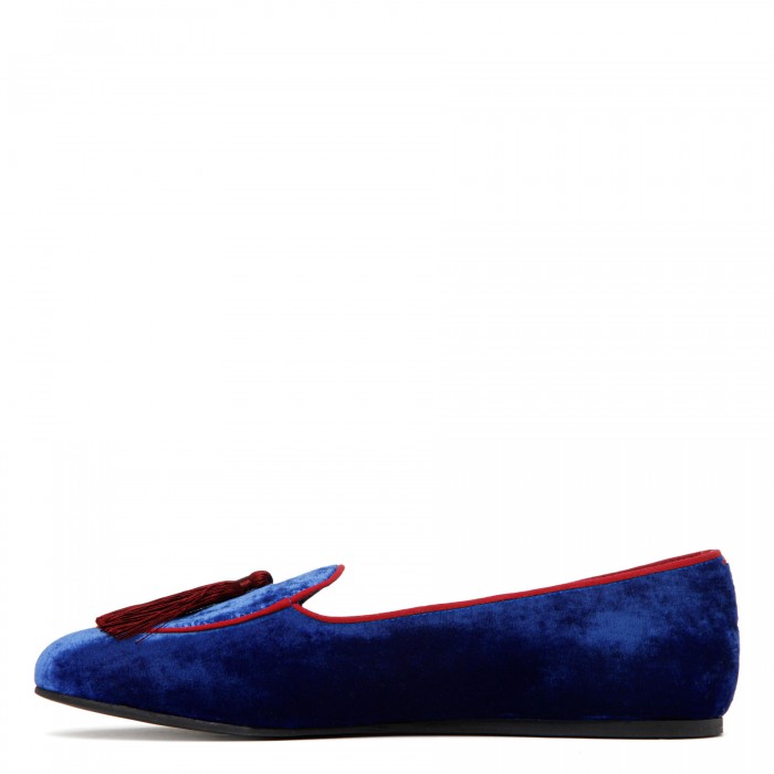 Le Noir Cortina Olimpia Blue Velvet Slip On