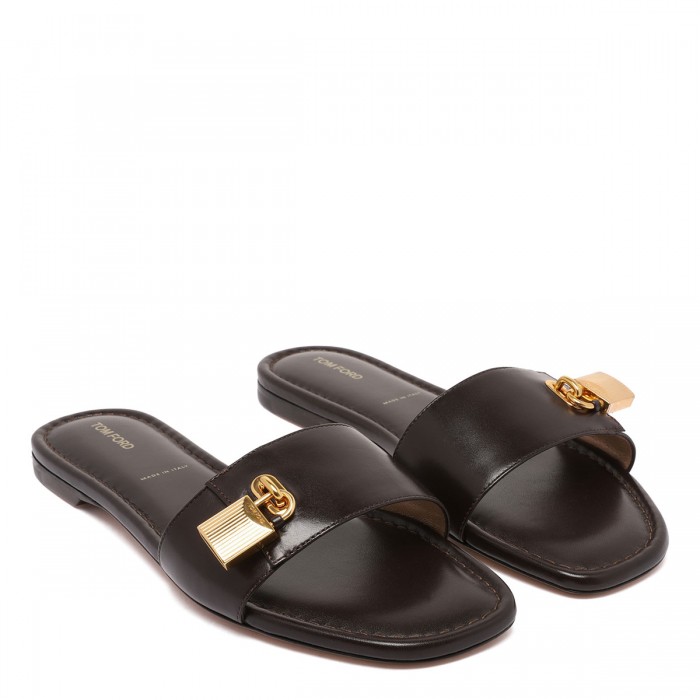 Le Noir Cortina Padlock Slide Flat Sandals
