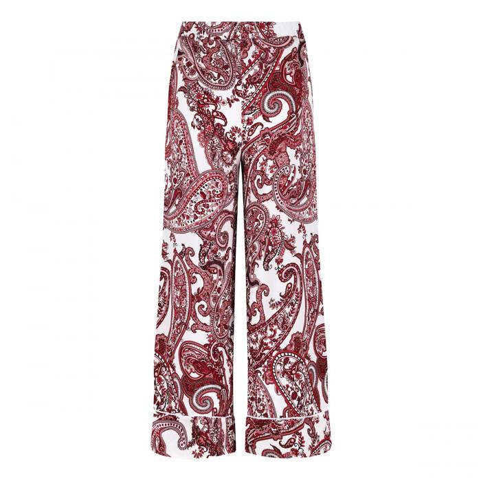 Le Noir Cortina Paisley Print Silk Pants