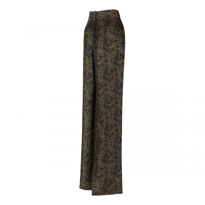 Le Noir Cortina Paisley Silk Twill Pants