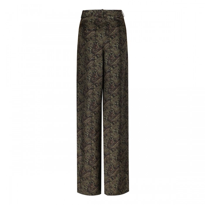 Le Noir Cortina Paisley Silk Twill Pants