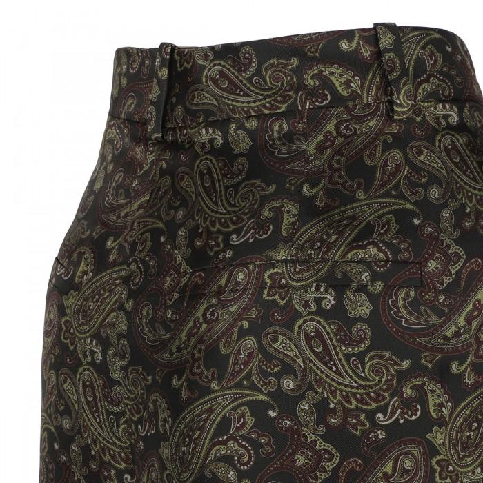 Le Noir Cortina Paisley Silk Twill Pants