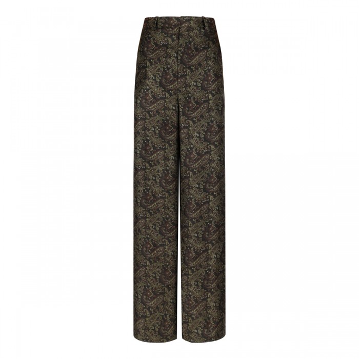 le noir cortina Paisley silk twill pants