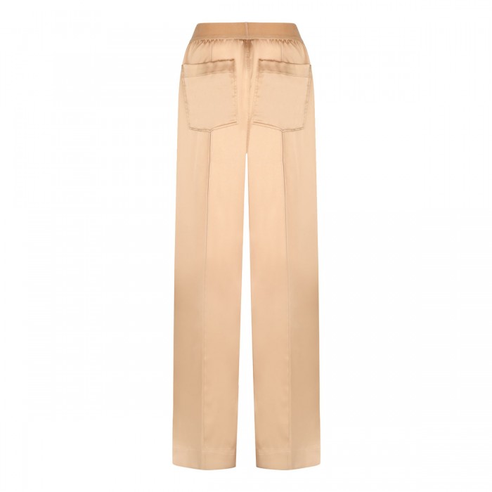 Le Noir Cortina Pale Beige Silk Satin Pajama Pants