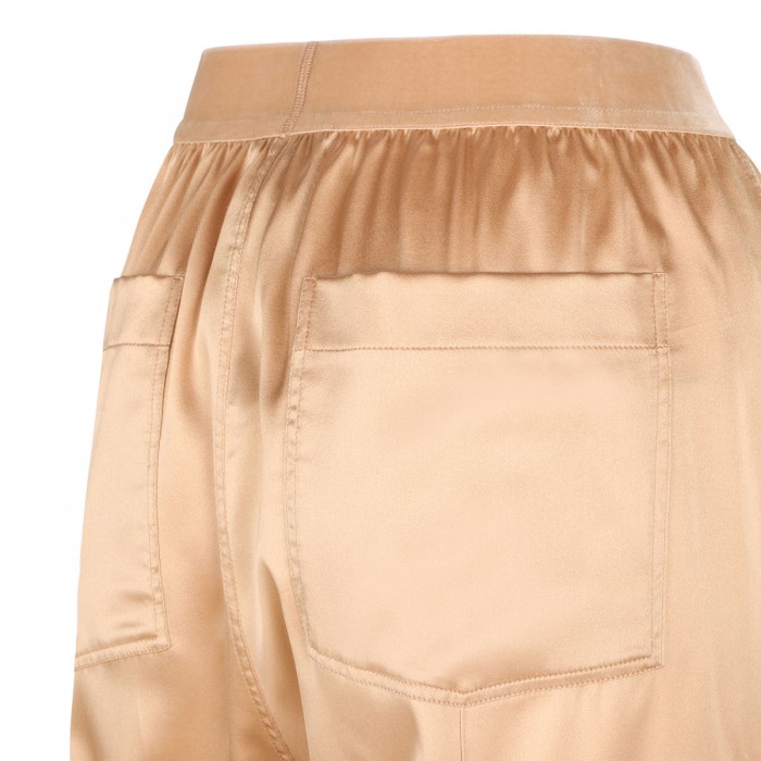 Le Noir Cortina Pale Beige Silk Satin Pajama Pants
