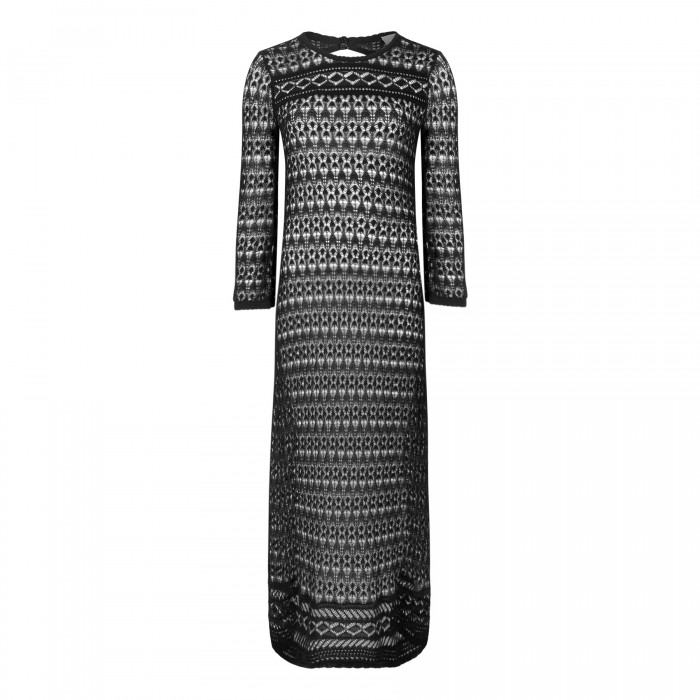 le noir cortina Paloma open-back crochet dress