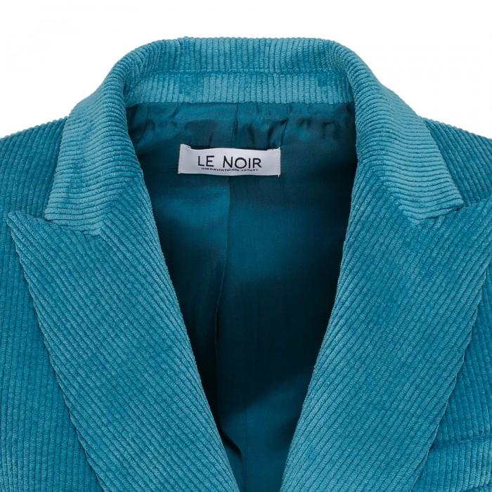 Le Noir Cortina Peacock-blue Corduroy Blazer