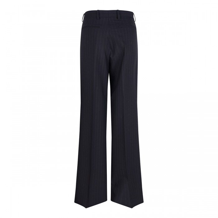 Le Noir Cortina Pinstripe Wool Jacquard Pants