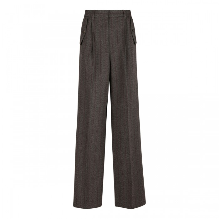 le noir cortina Pinstripe wool pants