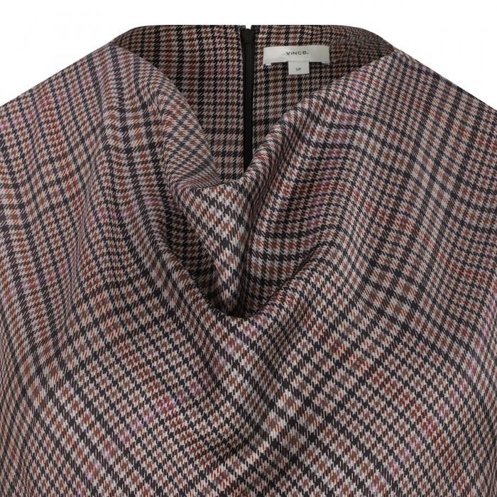 Le Noir Cortina Plaid Satin Dress