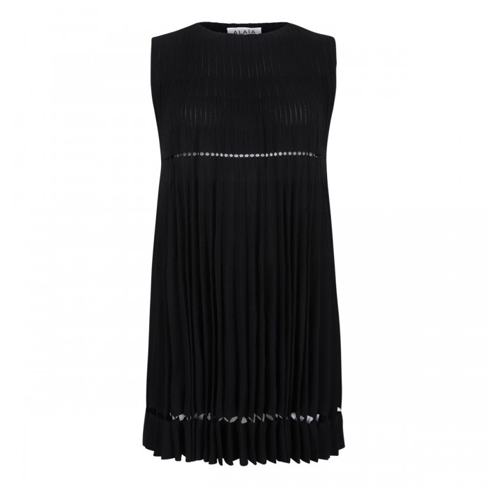 le noir cortina Pleated knit mini dress