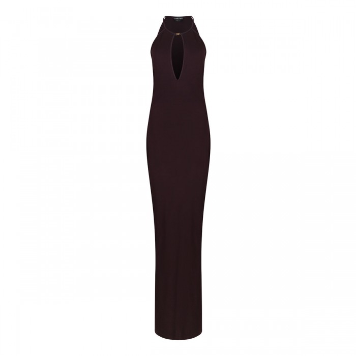 le noir cortina Plum hue evening dress