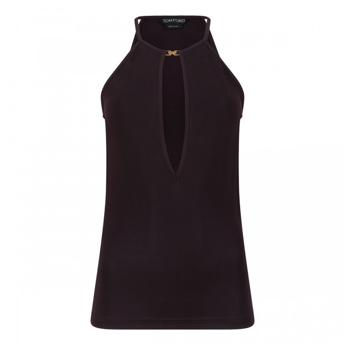 le noir cortina Plum-hue viscose top