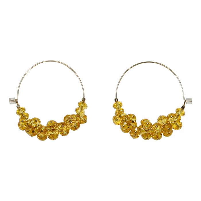 le noir cortina Polly yellow glass bead earrings