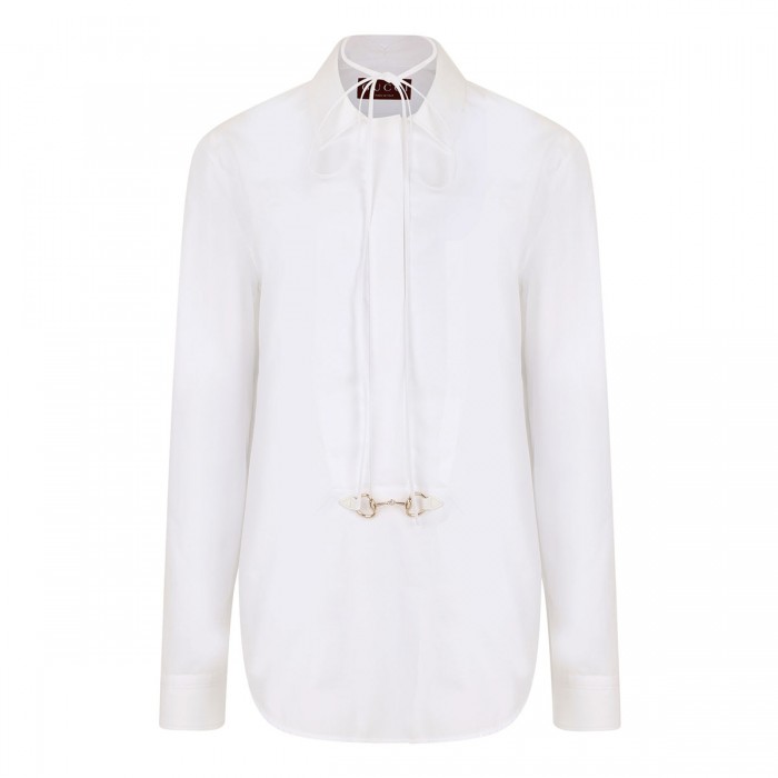 le noir cortina Poplin shirt with horsebit