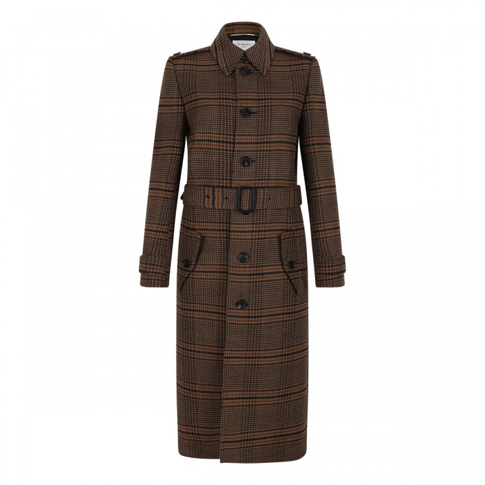 le noir cortina Prince of Wales long coat