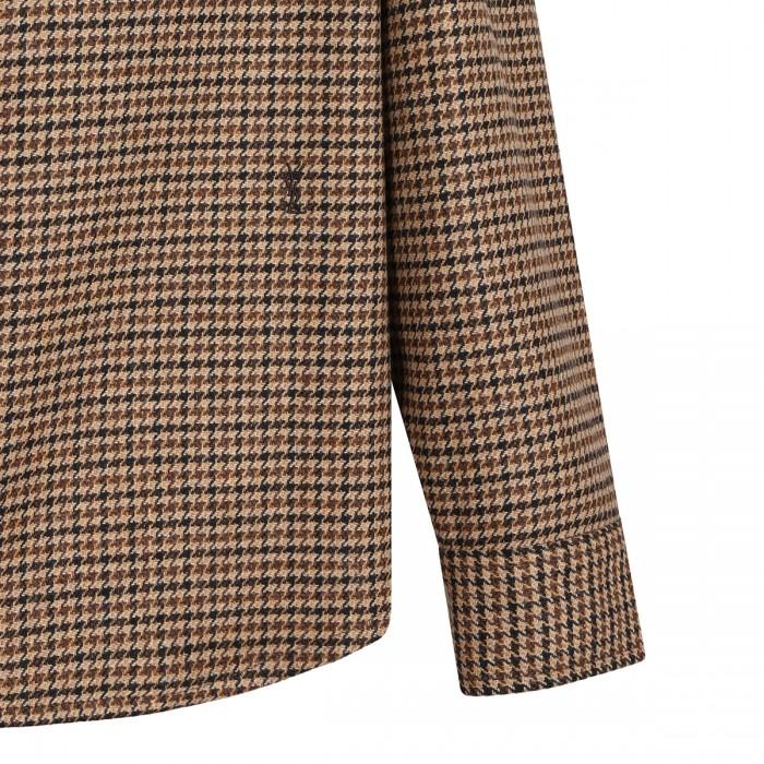 Le Noir Cortina Puppytooth Wool Blend Overshirt