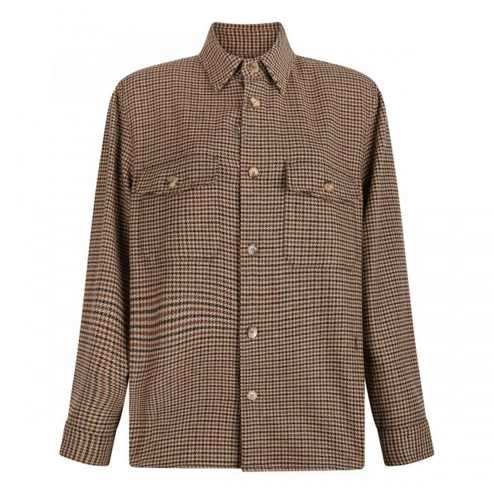 le noir cortina Puppytooth wool blend overshirt