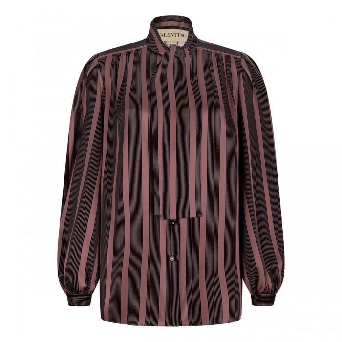 le noir cortina Pussy bow silk blouse